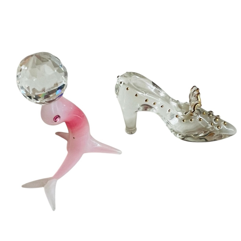 Pink Seal and Clear Shoe Figurines